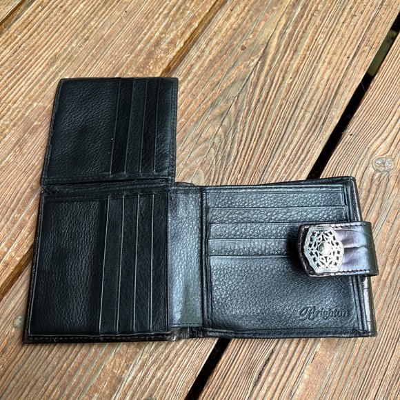 Vintage Brighton Black Fold Over Wallet - Picture 5 of 10